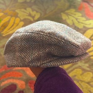 Pendleton vintage Brown tweed Virgin Wool Flat Cap Hat large